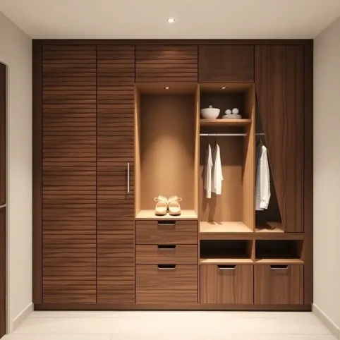 Garderoba do przedpokoju z lamelami