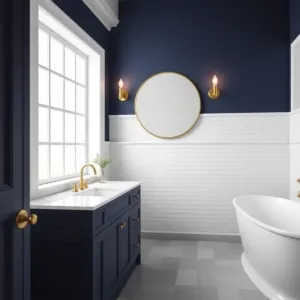 Granatowa łazienka inspiracje