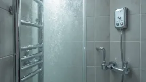 Grzejnik w kabinie prysznicowej