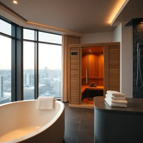 Hotel z sauną w pokoju