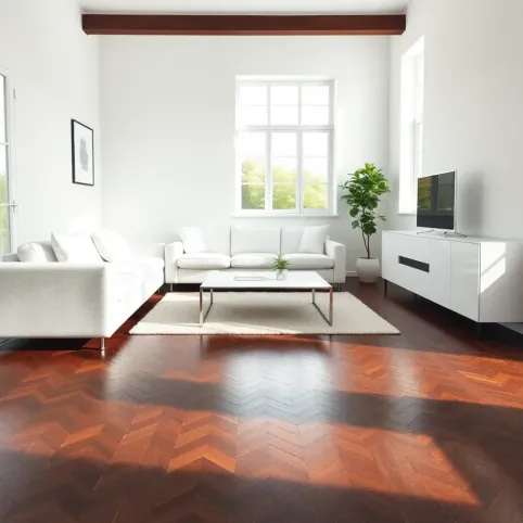 Jaka podłoga do białych mebli w salonie