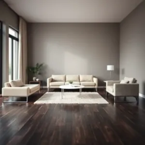 Jakie meble do salonu z ciemną podłoga