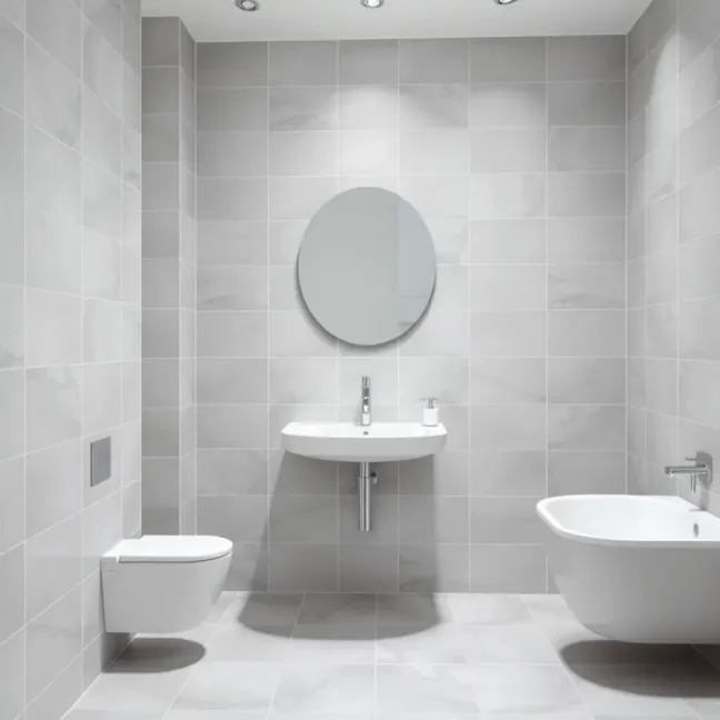Jasnoszare płytki do łazienki