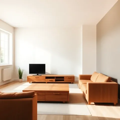 Kolor ścian do mebli dębowych w salonie