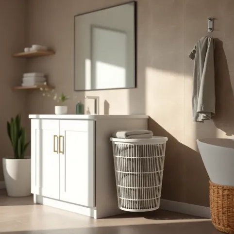 KOMODA łazienkowa z koszem na pranie