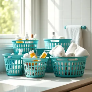 Koszyczki do łazienki plastikowe