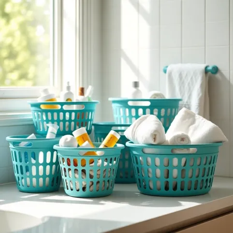 Koszyczki do łazienki plastikowe