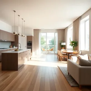 Kuchnia otwarta na salon w bloku