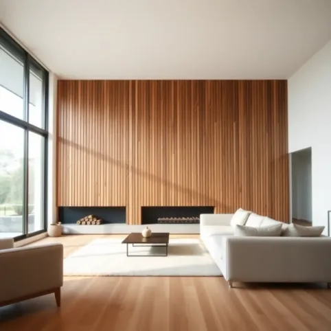 Lamele na ścianę w salonie