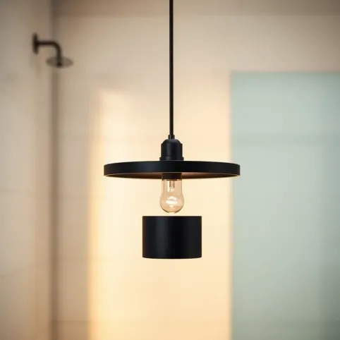 Lampa wisząca do łazienki czarna