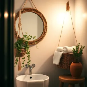 łazienka boho  inspiracje