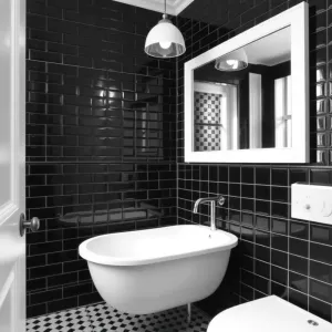 łazienka czarnobiała inspiracje