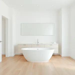 Łazienka na drewnianej podłodze