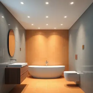 Łazienka w dwóch kolorach płytek