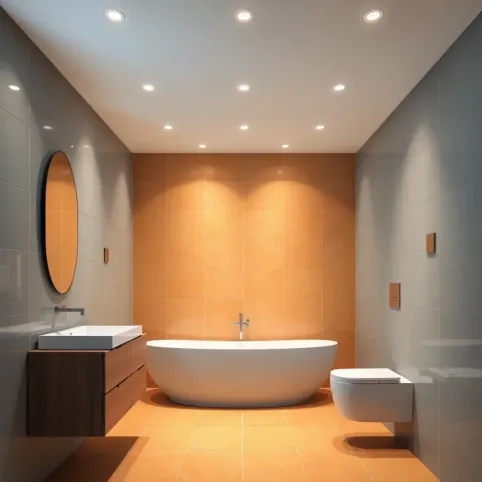 Łazienka w dwóch kolorach płytek