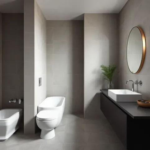 Łazienka z małą ilością płytek