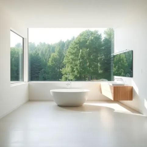 Łazienka z oknem do ziemi