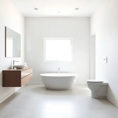 Łazienka z oknem na wprost drzwi