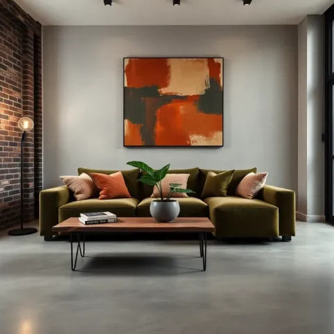 Loftowy salon w bloku