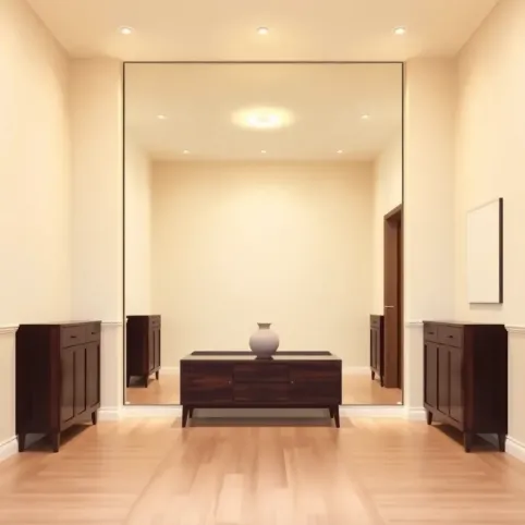 Lustro na całą ścianę w przedpokoju