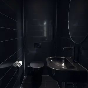 Mała czarna łazienka