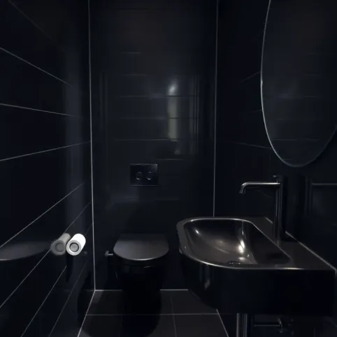 Mała czarna łazienka