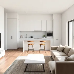 Małą kuchnia otwarta na salon