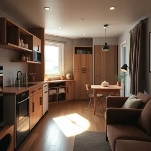 Mała kuchnia z jadalnią i salonem