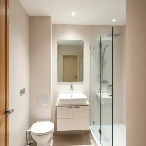 Mała łazienka bez okna z prysznicem