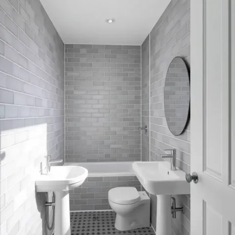 mała łazienka białoszara