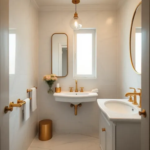 Mała łazienka w stylu glamour