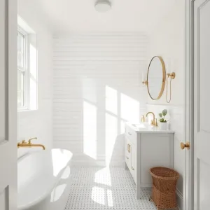 Mała łazienka w stylu hampton