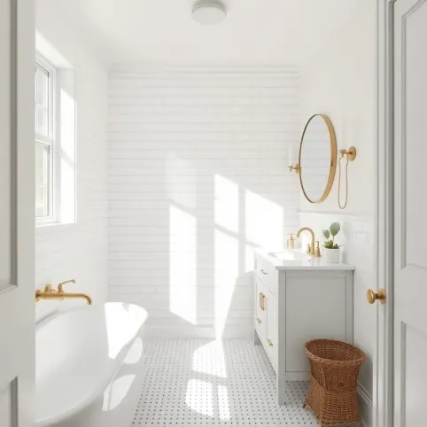 Mała łazienka w stylu hampton