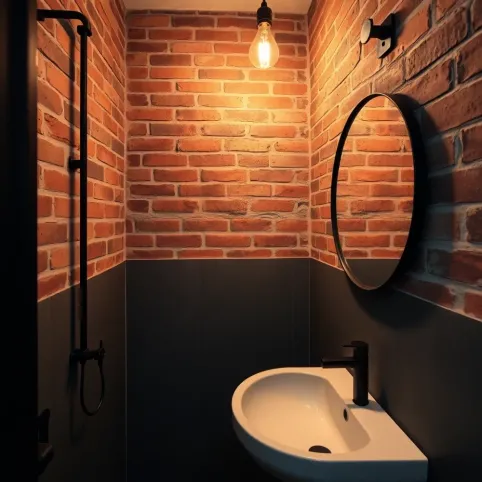 Mała łazienka w stylu loftowym