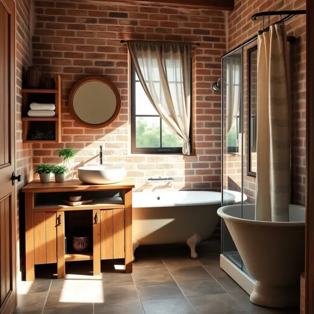Mała łazienka w stylu rustykalnym