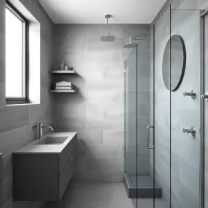 Mała łazienka w szarościach