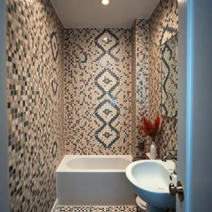 Mała łazienka z mozaiką