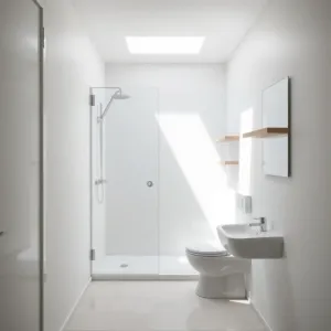 Mała łazienka z prysznicem bez brodzika