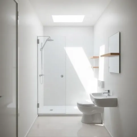 Mała łazienka z prysznicem bez brodzika