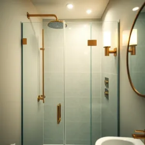 Mała łazienka z prysznicem glamour