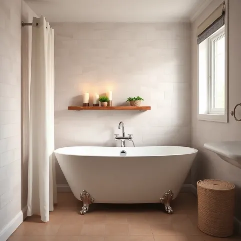 Mała Łazienka Z Wanną Wolnostojącą