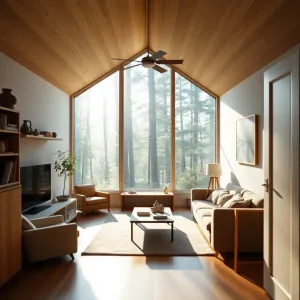 Mały dom z wysokim salonem