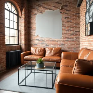 Mały salon w stylu loft