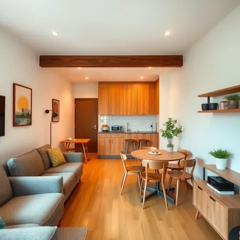 Mały salon z kuchnią