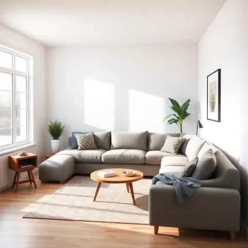 Mały salon z narożnikiem