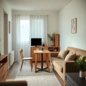 Mały salon ze stołem