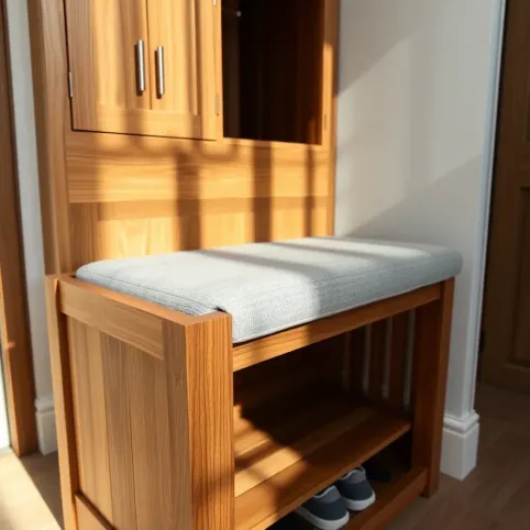 Meble do przedpokoju z siedziskiem drewniane