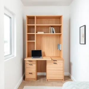 Meblościanka z biurkiem do małego pokoju