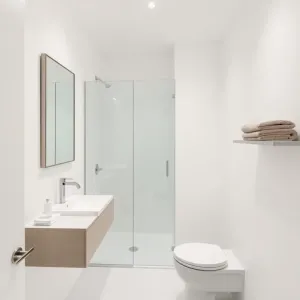 Minimalistyczna mała łazienka