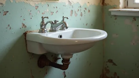 Mocowanie umywalki do ściany starego typu